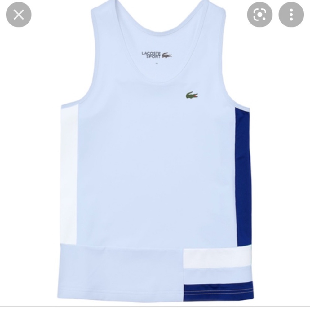 Lacoste color block sport tank size 34/2 blue tennis